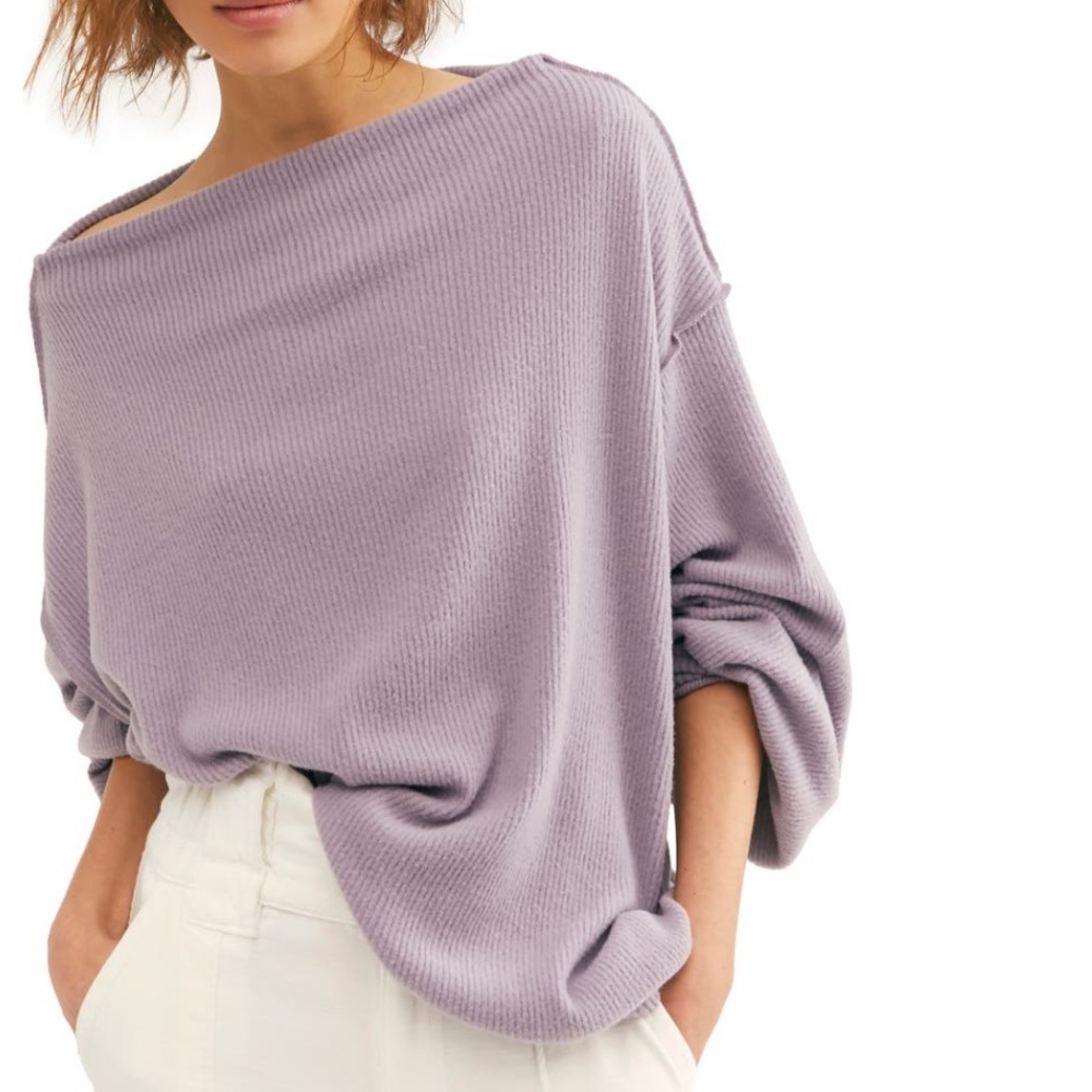 NWT purple long sleeve free people SZ S